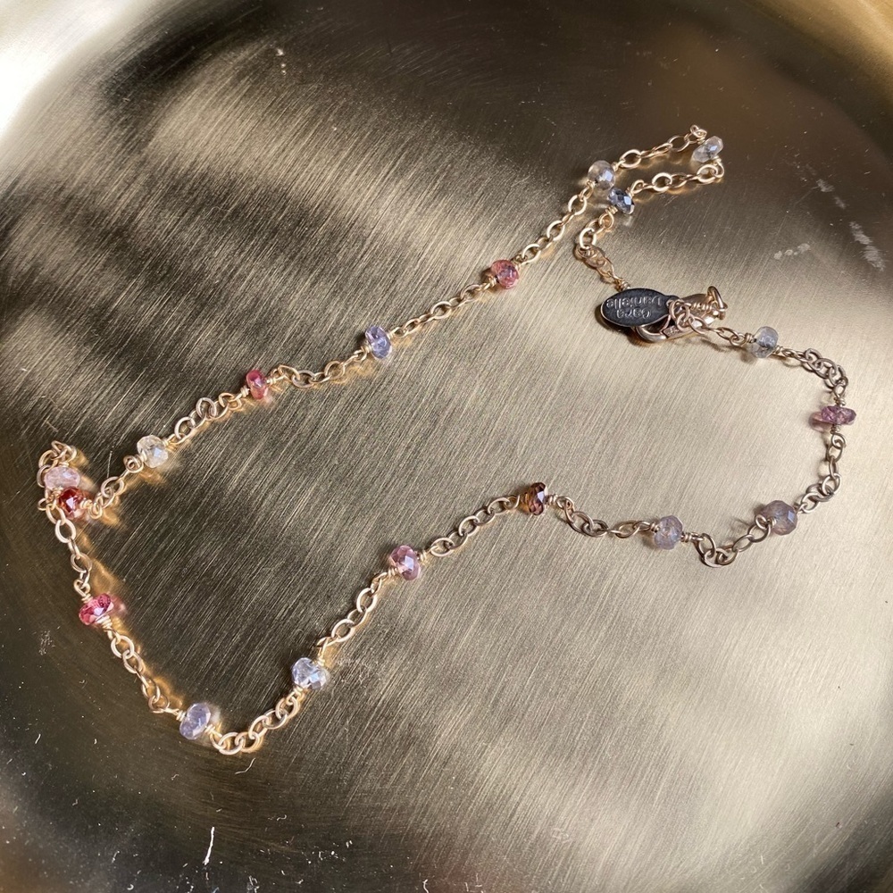 𝅺gara Danielle 15” multicolor faceted tourmaline necklace